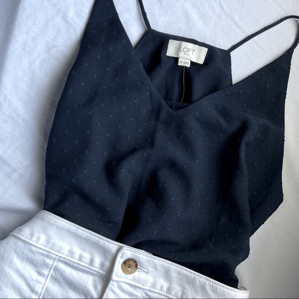 LOFT Outlet Racerback Navy Blue Tank